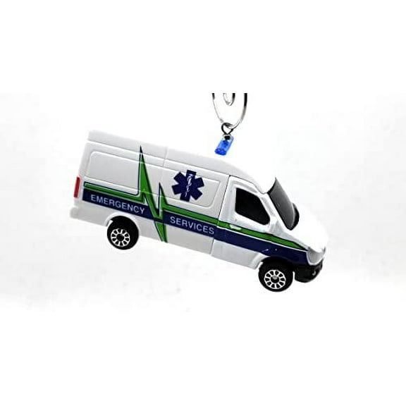 Christmas Ornament for Emergency Services EMT Ambulance Van White