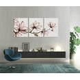 thumbnail image 4 of Lotus Flower Wall Art 3 Panels Framed Canvas Modern Abstract Wall Decor Ink Painting Style on Canvas Home Decor Decal Pictures Poster for Bedroom Framed Ready to Hang, 4 of 6