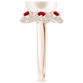 thumbnail image 3 of ANGARA Freshwater Cultured Pearl Floral Ring with Rubies in 14K Rose Gold for Women | June Birthstone, Birthday, Anniversary, Jewelry Gift for Women | Pearl Ring, 3 of 8