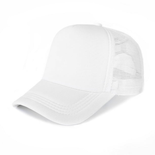 Gorra de malla de esponja en blanco, gorra bordada puntiaguda, gorra de viaje con protección solar impresa, gorra de béisbol para niños
