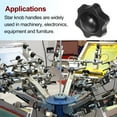 thumbnail image 5 of Uxcell 4 Pieces Star Knobs 1/4-20 Female Thread 38mm Head Non-Through Hole Clamping Handles Nuts Black, 5 of 5
