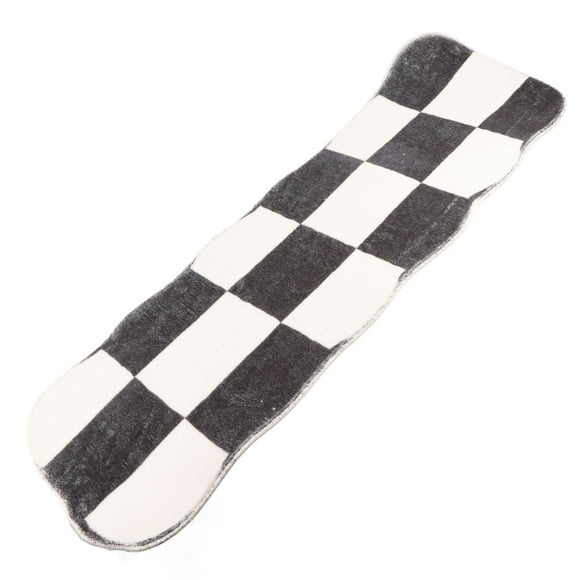 Alfombra de corredor NikouMX blanca y negra