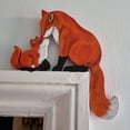 thumbnail image 4 of Jubilant Wooden Fox Door Frame Decoration Mother Son Animal Door Corner Sign Home Office Front Door Edge Topper Sitter Ornament, 4 of 7