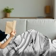 thumbnail image 3 of Whale Soft Flannel Fleece Throw Blanket, Hand Drawn Black and White Whales from Single Type Small and Big Image, Cozy Plush for Indoor and Outdoor Use, 70" x 90", Black and White, by Ambesonne, 3 of 5