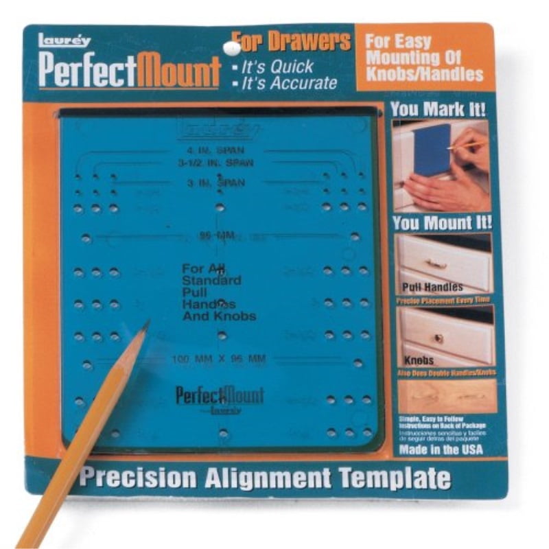 Laurey 98101 Perfect Mount Precision Alignment Template for Drawer Hardware