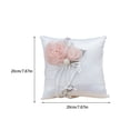 thumbnail image 3 of Inteprter Elegante almohada de anillo nupcial para celebración de cumpleaños, decoración de ajuste de anillo, portador de boda Kits de decoración para fiestas flor de encaje 1, 3 of 6
