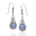 thumbnail image 2 of Sterling Silver Rainbow Moonstone Celtic Knot Earrings, 2 of 3