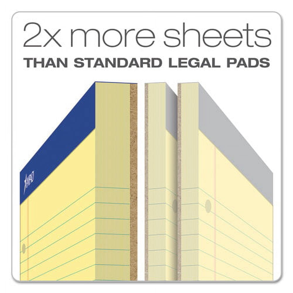 "Double Sheet Pads, Wide/legal Rule, 100 Canary-Yellow 8.5 X 11.75 Sheets | Bundle of 2 Pads"