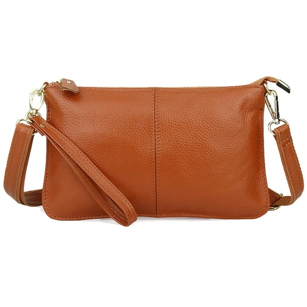 Bolso bandolera de piel auténtica para mujer, moderno y versátil.