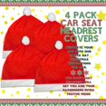 thumbnail image 1 of Sombrero de Navidad de 4 piezas para niños y adultos, cubierta de silla con respaldo de coche, decoración de muñeco de nieve, alce, gorro de Papá Noel, regalos de navidad, 1 of 4