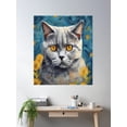 thumbnail image 2 of British Shorthair Cat Poster Wall Art, Modern Wall Decor, 24x36 UNFRAMED, 2 of 3
