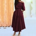 thumbnail image 3 of Cotton Dresses for Women Casual Summer Business Casual Dress for Women Mother of The Bride Dress Women's Summer Off Semi Formal Homecoming Dresses Halter Neck Sweater Dress Womens Stripe Dresses, 3 of 9
