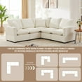 thumbnail image 3 of 84*84" Modern L Shape Modular Sofa, 5 Seat Chenille Sectional Couch Set with 2 Pillows Included, Freely Combinable Indoor Funiture for Living Room, Apartment, Office, White, 3 of 7