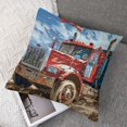 thumbnail image 7 of Patriotic Truck Driver USA Flag Red White & Blue Box Trucks Throw Pillow, 7 of 7