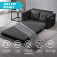 thumbnail image 6 of CECER Convertible Futon Sofa Bed, Upholstered Loveseat Sofa Couch, Linen Upholstered Sleeper Sofa, Futon Couch w/ Solid Wood Frame, Pull out sofa bed, Furniture for Living Room, Apartment, Dark Grey, 6 of 7