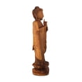 thumbnail image 4 of 24" Wooden Hand Carved Serene Standing Buddha Statue Handmade Meditating Sculpture Figurine Home Decor Accent Handcrafted Gift Art Wood Oriental, 4 of 6