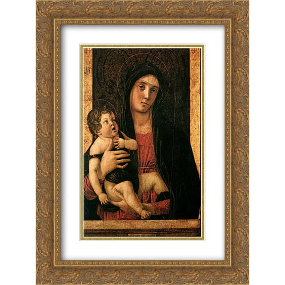 Giovanni Bellini 2x Matted 20x24 Gold Ornate Framed Art Print 'Madonna with Child'
