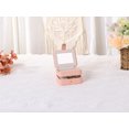 thumbnail image 6 of REGALWOVEN 2 Layer Accessory Box with Mirror, PU Leather Accessory Organizer Case Storage Display Holder Pink, 6 of 7