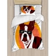 thumbnail image 1 of Saying Duvet Cover Set Twin Size, Cool Dog with Retro Sunglasses Animal Portrait on Circular Background with Words, Decorative 2 Piece Bedding Set with 1 Pillow Sham, Multicolor, by Ambesonne, 1 of 3