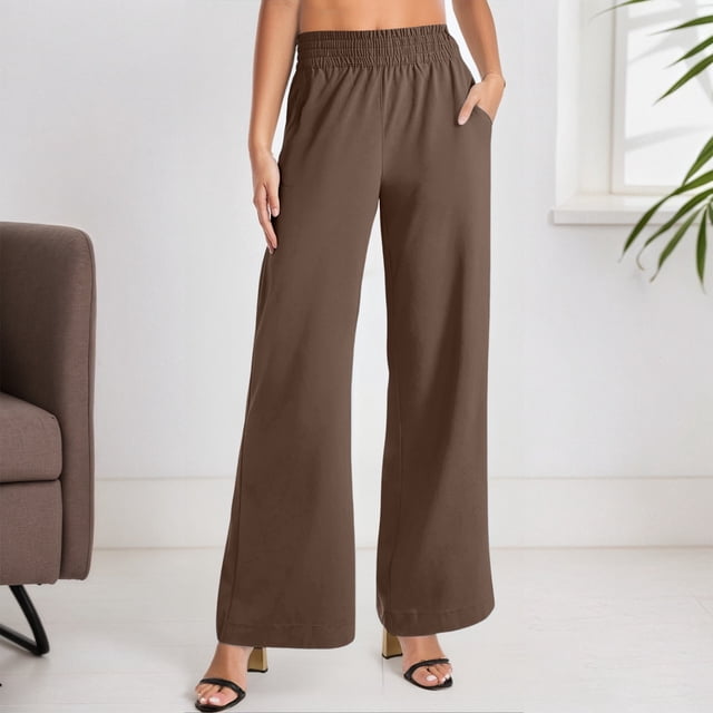 Women's Casual Trousers For Everyday And Vacation Straight Leg Design With Side Pockets For All Seasons Basic Solid Color Pants plus Size Pants for Women Beautiful Clothes for Women plus Size Womens