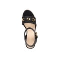 thumbnail image 3 of GUESS Womens Black Hardware Padded Hisley Almond Toe Wedge Buckle Heeled Sandal 6.5 M, 3 of 4