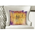 thumbnail image 4 of Ambesonne African Throw Pillow Cover 2 Pack, Native Women Dancing, 16", Tan Purple, 4 of 6