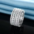 thumbnail image 5 of EOEMY 925 Silver Filled Ring Women Luxury Jewelry Cubic Zircon Wedding Ring Sz 6-10-6, 5 of 5