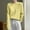 Yellow, variant on Trendy Womens Sweaters Cotton Yellow Cable Knit Crew Neck Long Sleeve Pullover 2025 Juniors Sweaters Casual