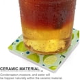 thumbnail image 4 of GZHJMY Square Drink Coasters 2 Pcs Summer Fruit with Lime and Blossom Absorbent Ceramic Coffee Coasters for Drinks with Cork Base Housewarming Gift for Home Decor, 4 of 6