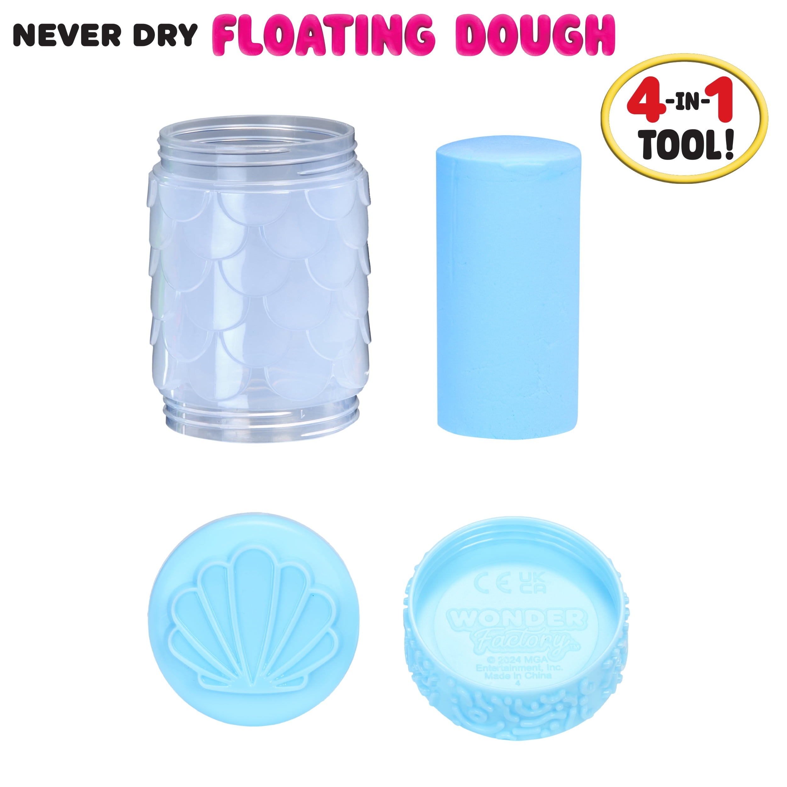 Wonder Factory Never Dry Floating Dough Light Blue Single – Never Dries Out, Gluten Free, and Floats in Water