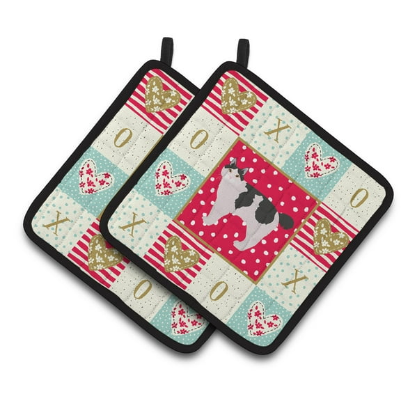 Kurilian Bobtail #2 Cat Love Pair of Pot Holders