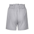 thumbnail image 3 of up to 60% off Gifts wycnly Womens Shorts Summer Comfy Lightweight Plus Size Straight Short Pants Casual Solid Elastic Waist Pocket Shorts with Belt Gray l, 3 of 5