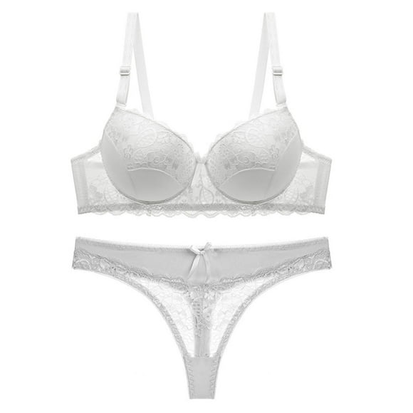 pxiakgy womens underwear women lingerie lace flowers push up top bra pants underwear set sleepwear white + 42d