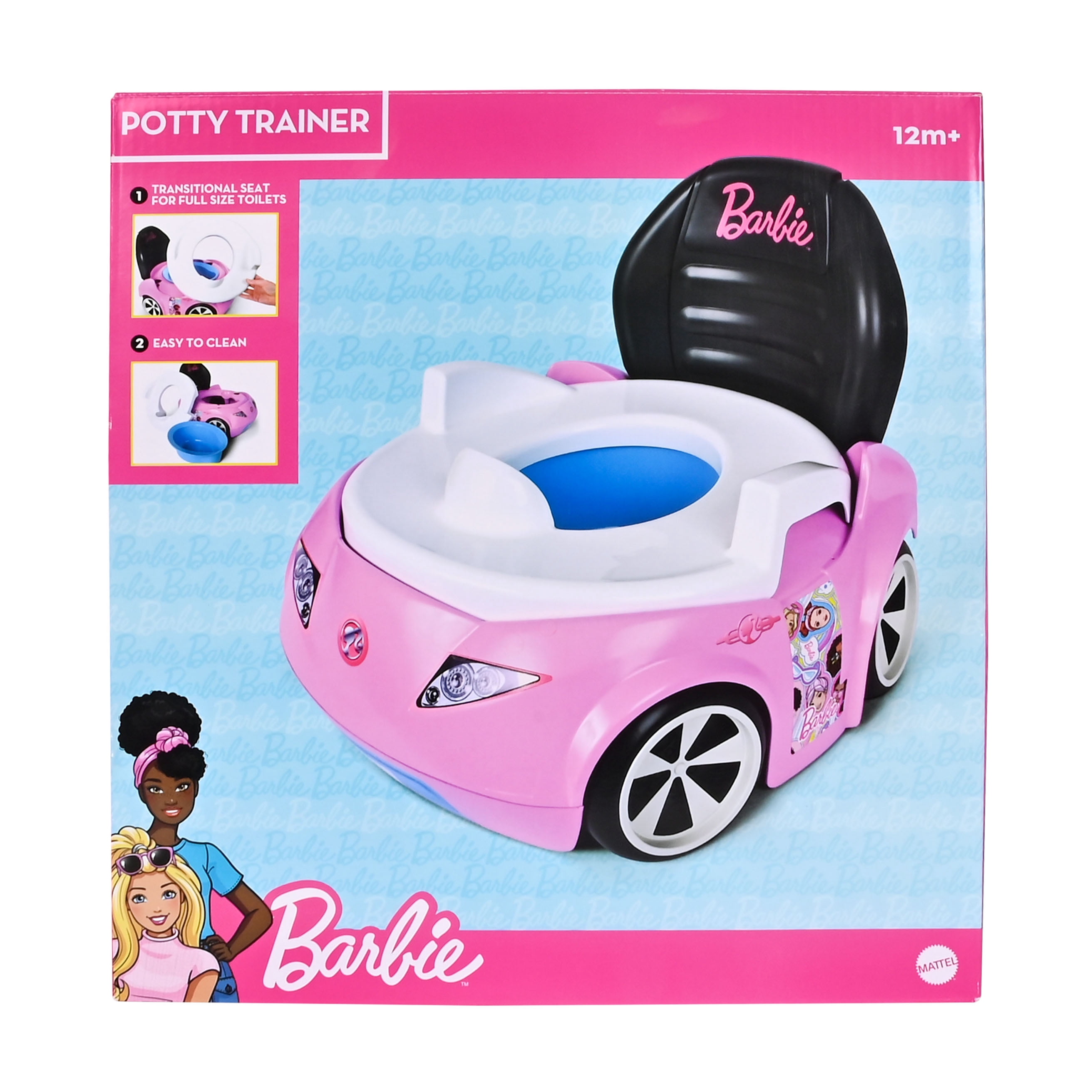 Barbie Dream Potty Training Toilet, Includes Detachable Toddler Toilet Seat and Kids Potty, Ages 12 Months and Up, Pink