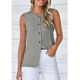 thumbnail image 4 of PRETTYGARDEN Sweater Vest Women Summer Tank Tops Sleeveless Button Down Trendy Clothes Business Casual Knit Outfits, 4 of 9