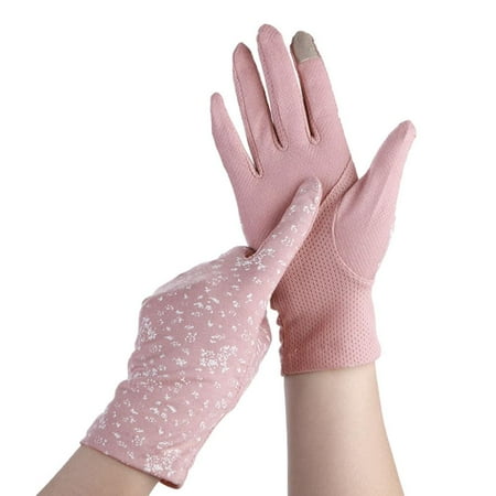 

IMSHIE Women s Thin Summer Non-Slip Touch Screen Gloves Short Cotton Pure UV Protection Elastic Sunscreen Gloves beautiful