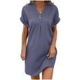 thumbnail image 2 of Zpanxa Women's Summer Sleeveless V Neck Casual Dress Unique Design Loose Fit Vacation Dress, 2 of 6