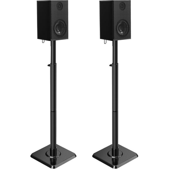2 height-adjustable speaker stands for satellite speakers and small bookshelf speakers