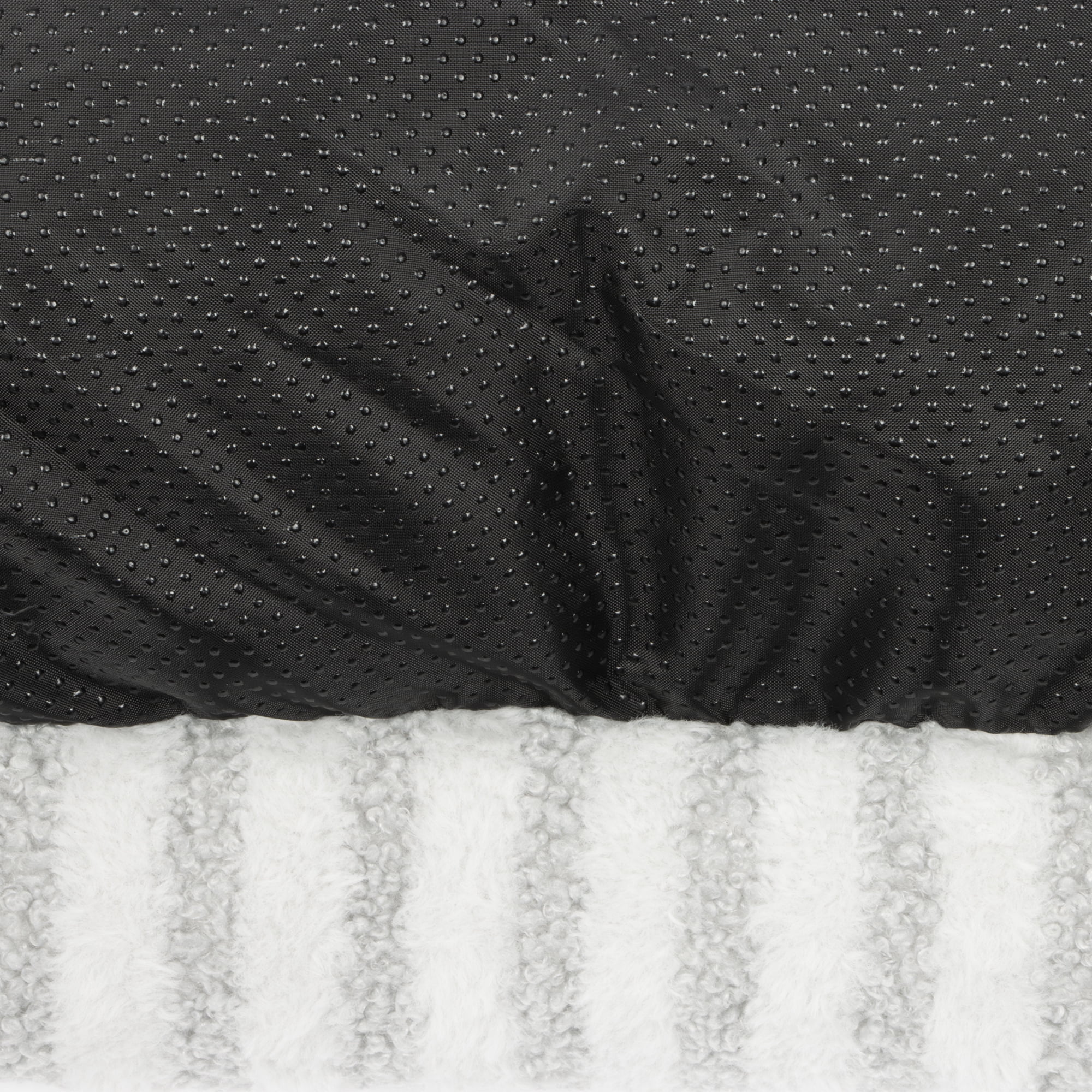 Oodles Striped Sherpa Sofa Lounger Pet Bed, Gray, One Size, 27" x 21" x 15"