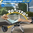 thumbnail image 3 of Gianna Zero Gravity Lounge Chair, Heavy-Duty Folding Recliner for Patio & Lawn with Adjustable Backrest, Detachable Cushion, Headrest Pillow & Side Tray,Gray, 3 of 5