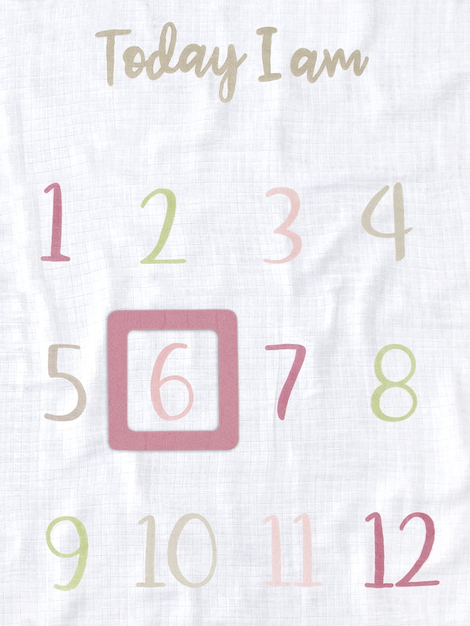 Gerber Baby Girl Milestone Blanket & Frame Set, 2-Piece, White Safari