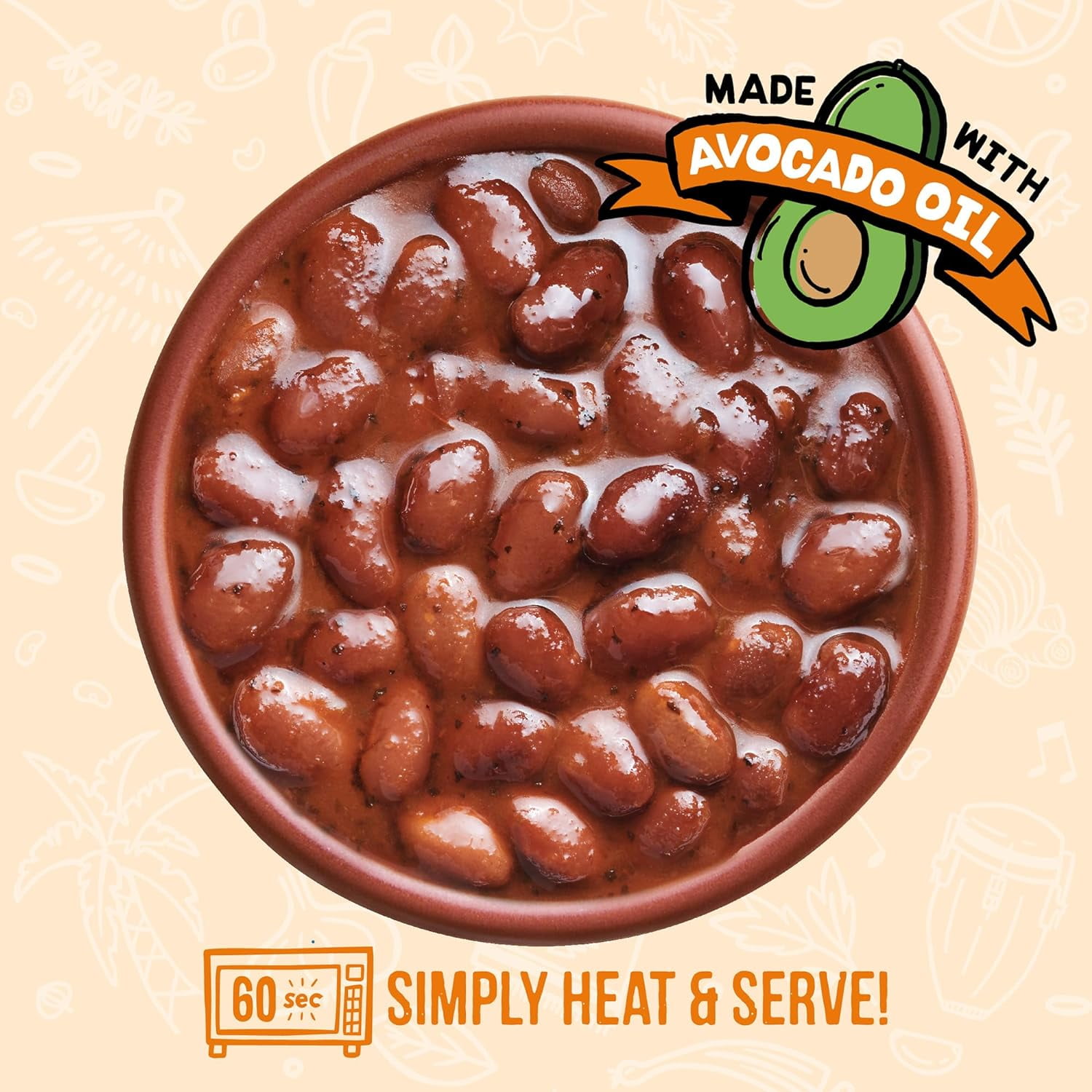 A Dozen Cousins Mexican Pinto Beans, Vegan Gluten-Free Microwaveable Seasoned Beans with Avocado Oil, 10 oz Pouches, 6 Pack