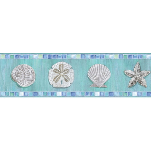 Ocean Mosaic Wall Border Teal Blue Sea Green Gray Com - Teal Wall Border Ocean Mosaic Wall Border Teal Blue Sea Green Gray Com - Teal Wall Border