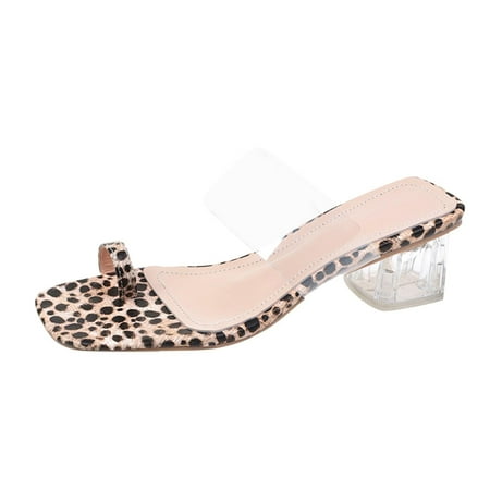 

nsendm Shower Sandals Women Fashion Spring And Summer Women Sandals Open Toe Crystal Chunky Womens Sandals Size 9w Sandal Brown 6.5