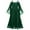 Green, variant on Women's Plus Size Gothic Black Flare Sleeves Dress With Mesh Spliced Double Layer Midi