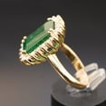 thumbnail image 3 of Emerald ring for women, Vintage emerald ring, Emerald diamond ring, Statement ring for her,, 3 of 5
