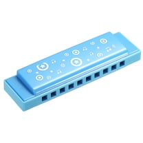 Uxcell Blue Translucent Harmonica Assorted Color 10 Holes ABS Harp Mouth