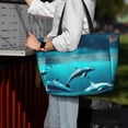 thumbnail image 7 of Balery Hawaiian Ship Dolphin Beach Travel Bag - Water-Resistant, Large Capacity Lightweight Tote with 7 Pockets for Women and Men - Perfect for Beach, Pool, Gym, and Travel, 7 of 7