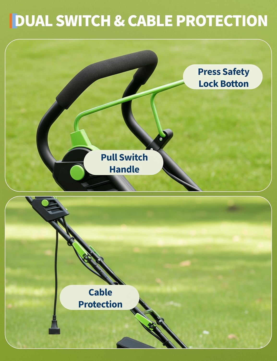 M optimized 15.5A Electric Lawn Dethatcher Scarifier, 14" Corded Dethatcher with 14.5 gal Collection Bag, 5-Position Depth Adjustment & 3-Height Adjustable Handle for Yard Care and Lawn Aeration