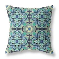 Amrita Sen Suede Aqua Indigo Zippered Pillow With Insert CAPL530FSDS-ZP-16x16